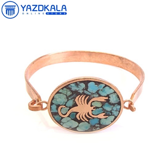 دستبند مسی فیروزه کوب ماه تولد (آبان)