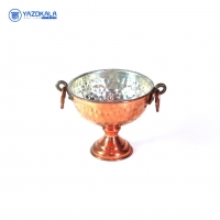آجیل خوری مسی| قطر 14cm| شکلات خوری پایه دار|کد 2034